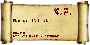 Marjai Patrik névjegykártya