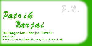 patrik marjai business card